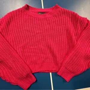 SHEIN Vibrant Pink Crew Neck Sweater